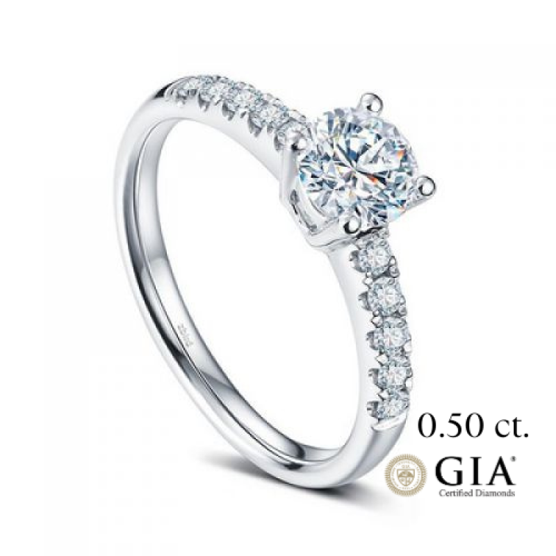 кольцо с бриллиантом 0,50 сt. G/VS2 GIA RDQ18/0,50