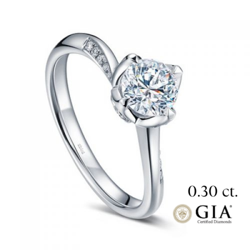 каблучка з діамантом 0,30 сt. F/VS1 GIA RDP05/0,30