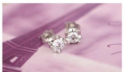 Золотые  серьги с  бриллиантами EK377